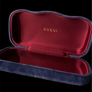 Gucci Glasses  case blue Suede